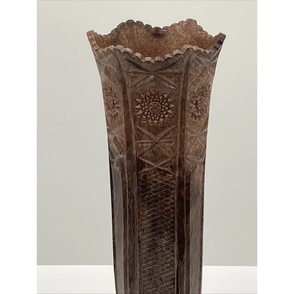Vtg. Regaline Vase Sunburst Starburst Cross Hatch Flower‎ USA MCM Grannycore